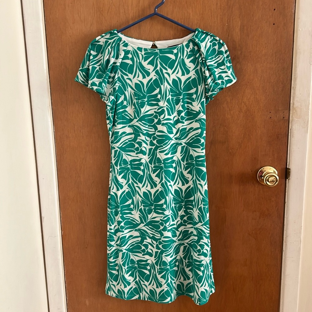 Petite Tommy Hilfiger Green Leafy Short Dress